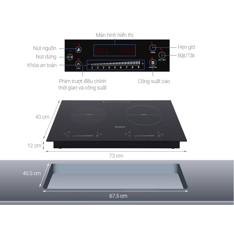 bếp từ đôi kangaroo KG855i