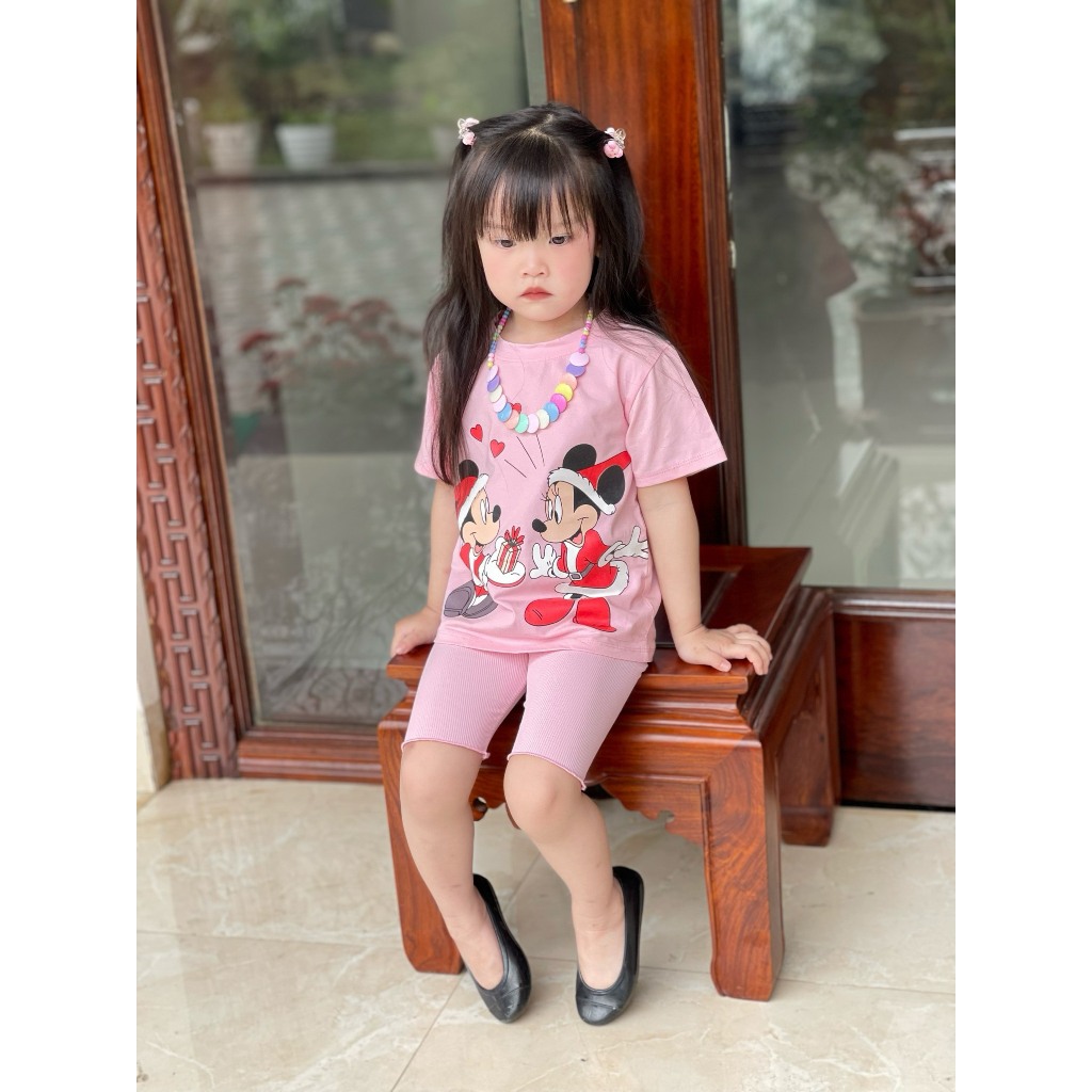 SET 2B MICKEY MŨ TRẮNG HỒNG BG