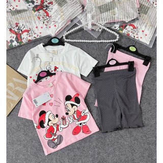 SET 2B MICKEY MŨ TRẮNG HỒNG BG