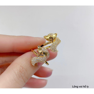 Nhẫn hồ ly vàng - hồ ly lông v nhân tạo