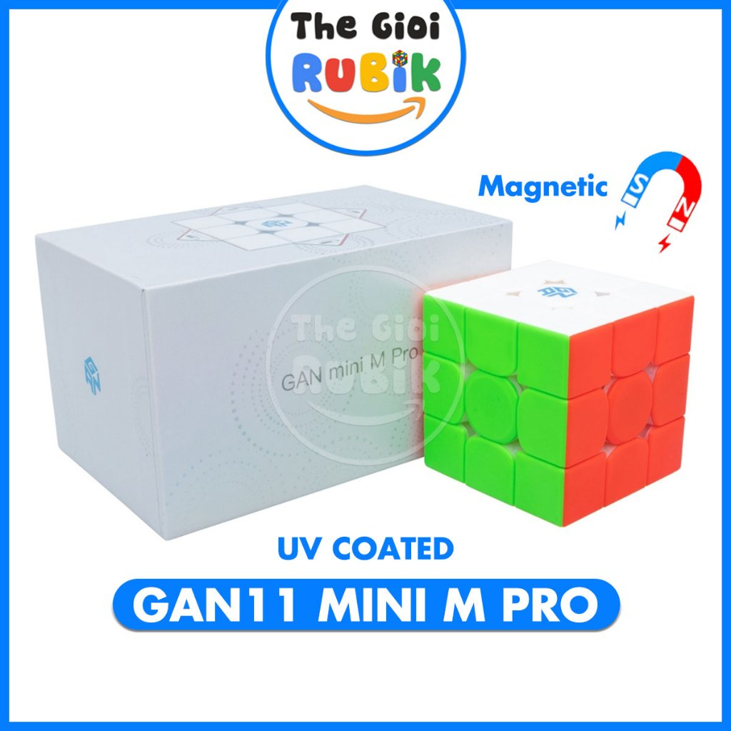 Gan 11 Mini M Pro UV Coated Rubik 3x3 có Nam châm Chính hãng GAN CUBE Đồ chơi trí tuệ | The Gioi Rubik