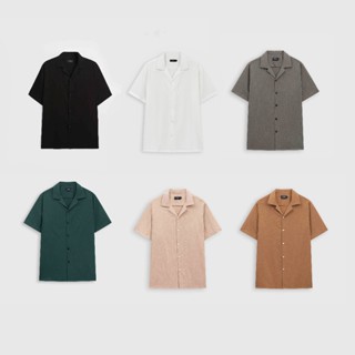 Áo sơ mi nam ROWAY vải đũi thoáng mát, form regular, Sơ mi cộc tay basic