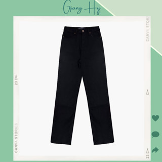 Quần jean nữ ống đứng lưng cao co giãn ZR xuất