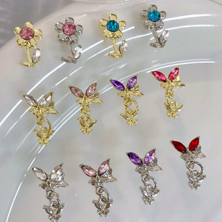 Charm bướm đá trang trí móng-charm bướm xích (mã v25)