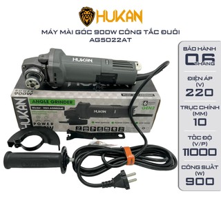 Máy mài cầm tay HUKAN AG5022AT, Công tắc đuôi, Công suất 900w, Dây điện dài 3m