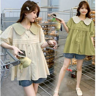 Áo Cổ Sen Cộc Sịn Sò Áo Bầu