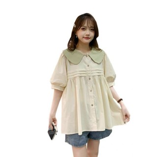 Áo Cổ Sen Cộc Sịn Sò Áo Bầu