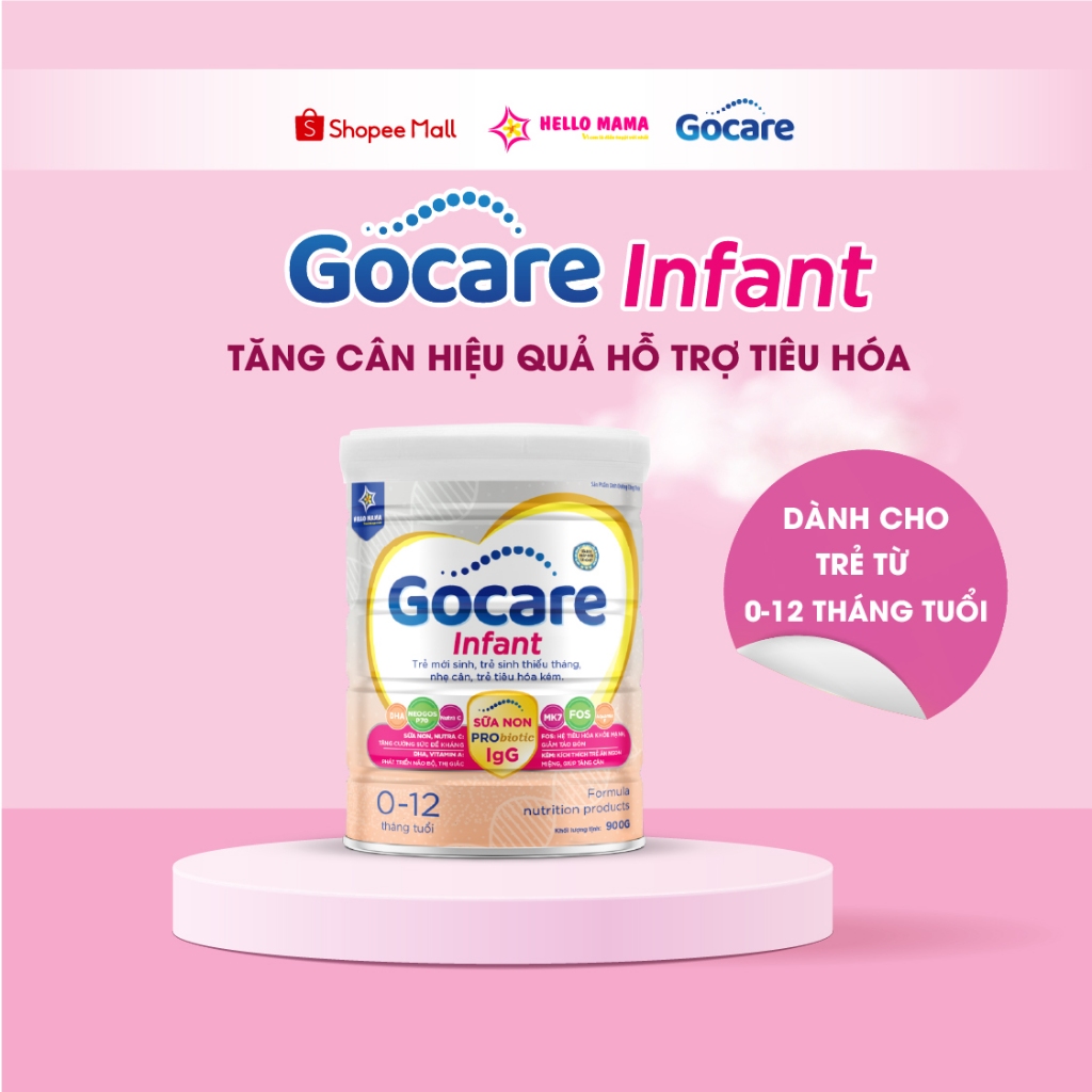 Sữa bột Gocare Infant cho trẻ mới sinh thiếu tháng nhẹ cân và tiêu hóa kém