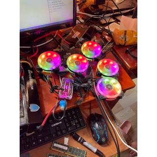Phải có hub 6p ! quạt fan led rgb hub coolmon sync main 12 cm 6 pin lắp case tản nhiệt có 6p đèn 9 cm