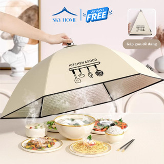 Lồng bàn gấp gọn giữ nhiệt đậy thức ăn, lồng bàn thông minh treo tường tiện lợi - sky home