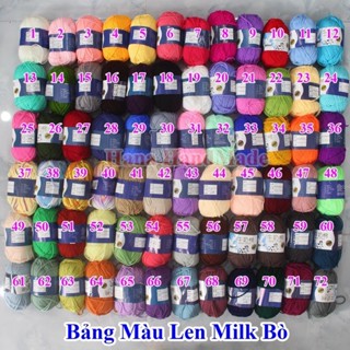 Set 10 cuộn len milk bò mác xanh 50g (hàng loại 1)