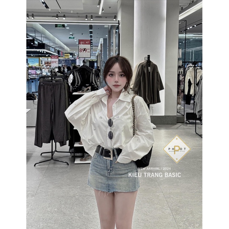 Quần jeans giả váy kèm đai hàng QCL1(2839)