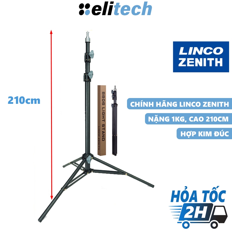 CHỈ GIAO HOẢ TỐC - Chân đèn chụp ảnh LINCO 8806 livestream, tripod đa năng cao 2m tặng kèm kẹp điện 