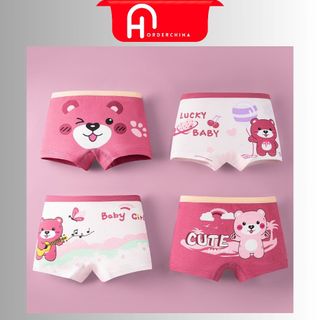 Set 4 chiếc quần chip đùi mix màu cho bé gái họa tiết đáng yêu - HNOrderChina