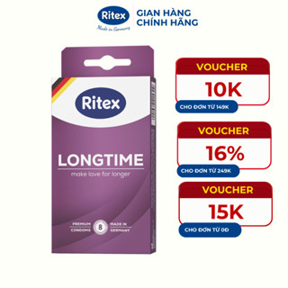 Bao cao su Ritex Longtime kéo dài thời gian hộp 8 bao (TẶNG 1) - Hàng nhập khẩu