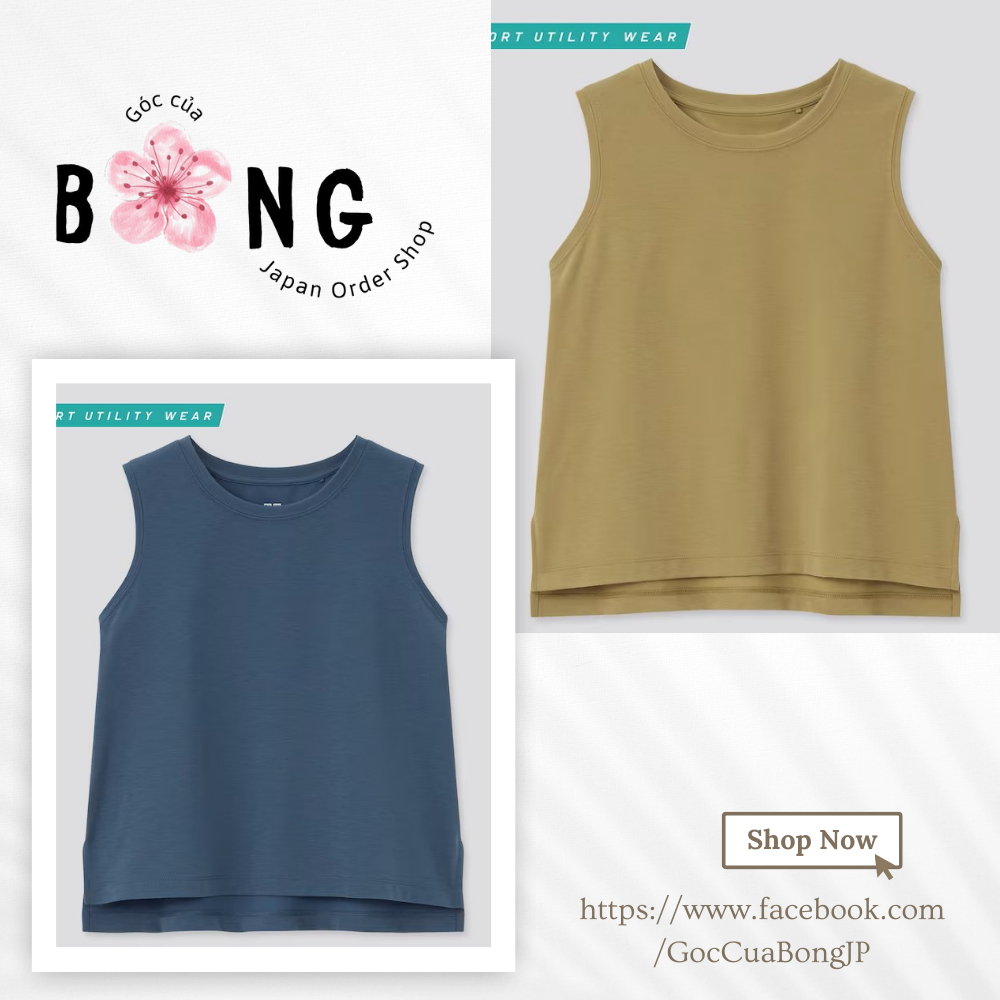 Áo thun dry ex Uniqlo, áo thun không tay - Mã 435711