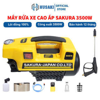 Máy rửa xe áp lực máy rửa xe gia đình mini SAKURA 3500W lõi đồng 100% xịt rửa xe cao áp công lực lớn bảo hành 12 tháng