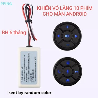   BH 6 tháng  Khiển vô lăng tròn 10 phím đa năng dùng cho màn Android hoặc Dvd ô tô 