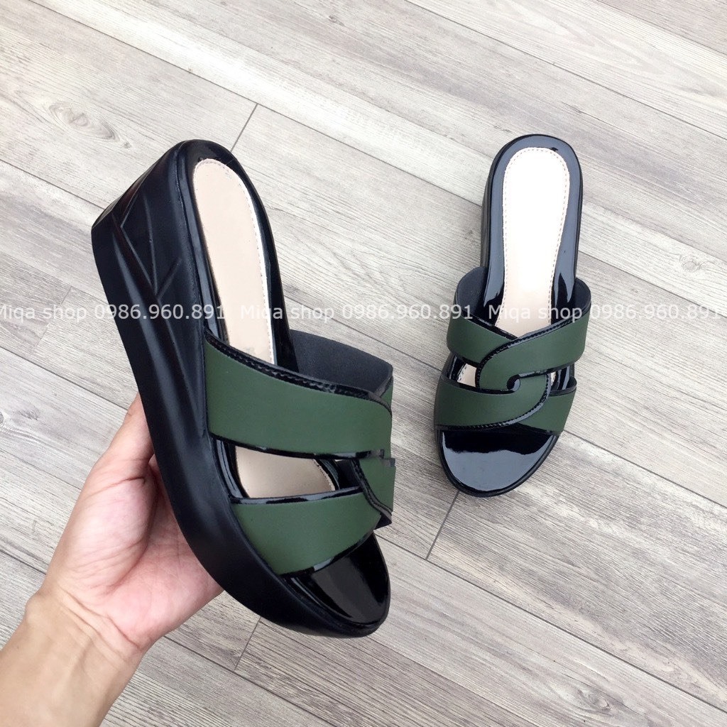 Đế xuồng 5p - Dép nữ trung niên da xoắn cho mẹ - Dép cho mẹ cho bà cao 5cm - Bao êm, nhẹ, dễ đi
