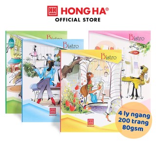 Vở 4 ly ngang 200 trang Hồng Hà Class Bistro - 0403 (dành cho học sinh miền Trung - Nam)