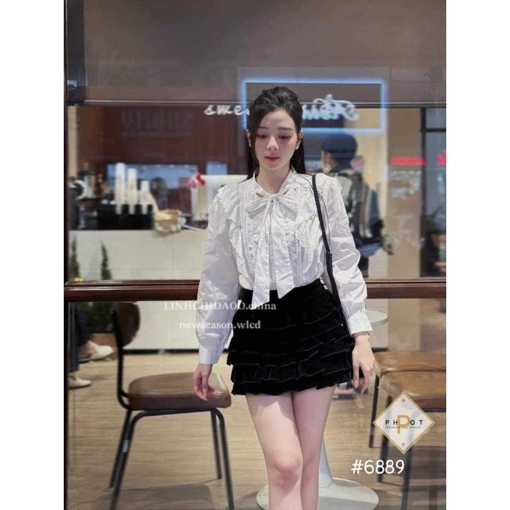 Áo sơ mi zen buộc nơ