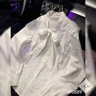 Áo sơ mi zen buộc nơ
