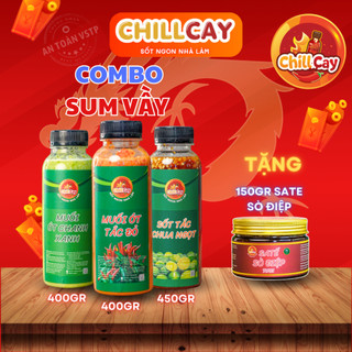 Combo 3 Hũ Muối ớt xanh, muối ớt đỏ, sốt tắc 400g nước chấm,sốt trộn gỏi,chấm gà, hải sản,đồ nướng Siêu Ngon