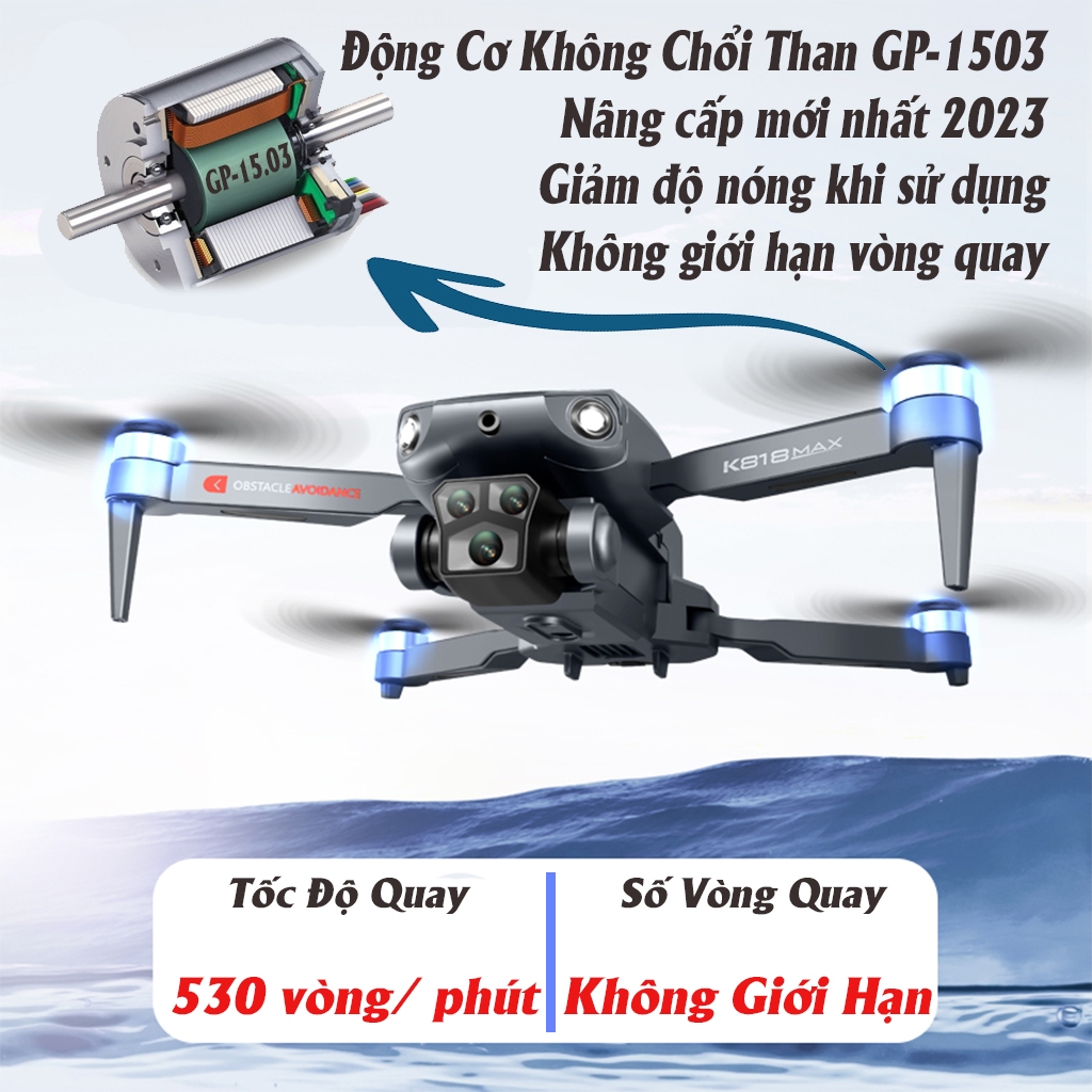 Flycam giá rẻ, Drone KS11 tốt hơn P9 Pro - Động cơ không chổi than, Flycam điều khiển từ xa 2 camera 4K HD | BigBuy360 - bigbuy360.vn