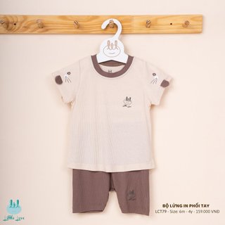  Bộ quần áo lửng, cộc tay, thun tăm, phối viền dành cho bé LiL Little Love (LCT79))