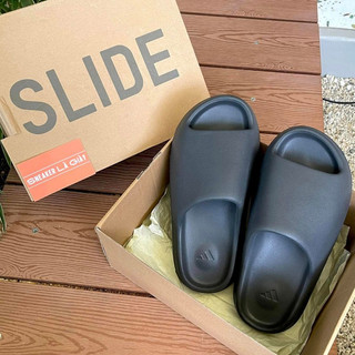 Dép bánh mì Yz Slide Onyx Vân Nhám - Bản Cao Cấp Fullbox ( Box rút )
