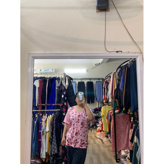 Áo hoạ tiết suông cotton