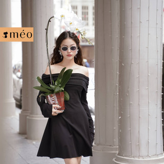 Váy Mini Aiza Méo thiết kế, đầm kiểu trễ vai dáng xòe tiểu thư
