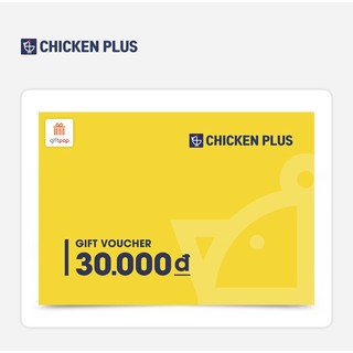 Toàn Quốc [Evoucher] Chicken Plus - Phiếu quà tặng trị giá 30.000 VNĐ