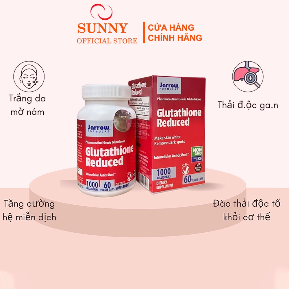 Viên Uống Trắng Da Glutathione Giúp Da Trắng Sáng Mờ Nám Tàn Nhan Viên Uống Glutathione Reduced 1000mg Mỹ