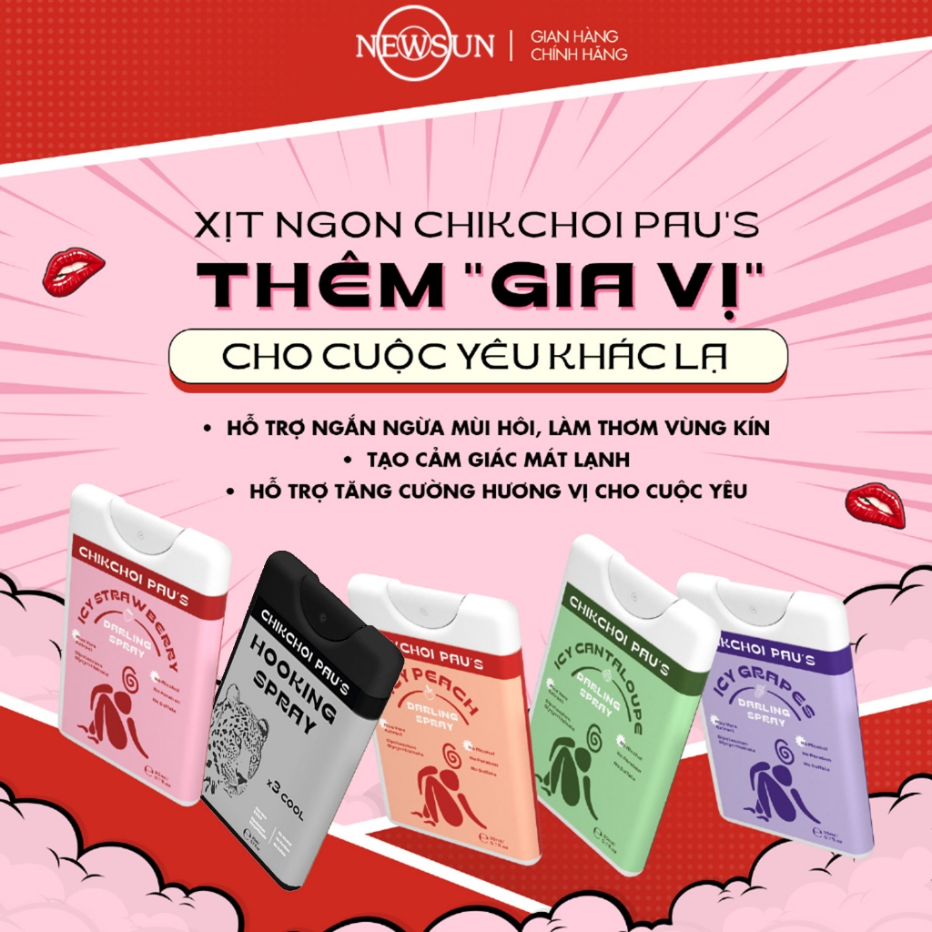 Nước hoa vùng kín CHIKCHOI PAU'[voucher 20k] hương trái cây thơm tự nhên cho cuộc yêu dài, giúp nàng thêm tự tin 20ml