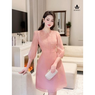 RIMMY - DANIEL Dress Đầm thiết kế tơ gương hồng tiểu thư