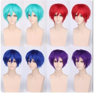 Sẵn hàng Tóc giả (wig) nam cơ bản 30cm cosplay lưới hoa - chịu được nhiệt