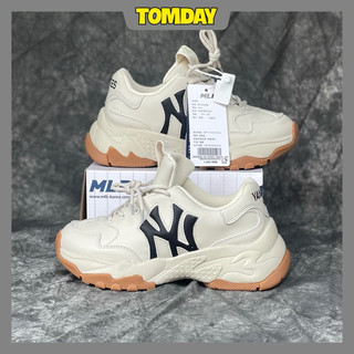 [Tomday] Giày MLB Big Ball Chữ NY Đen Đế Nâu
