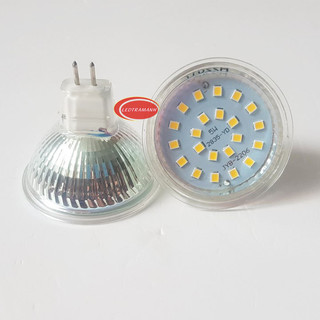 Bóng đèn led chén 5w chip smd nhiều hạt chân ghim mr16 thủy tinh