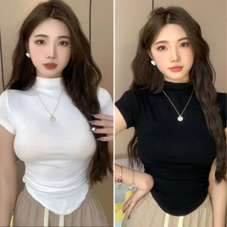 Áo Thun Tay Ngắn Cổ Lọ Phong Cách Hàn Quốc Mới Nhất A59