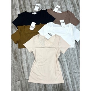  (23) Áo thun nữ cổ vuông - ôm body tôn vòng 1 cực đẹp HiiN Closet