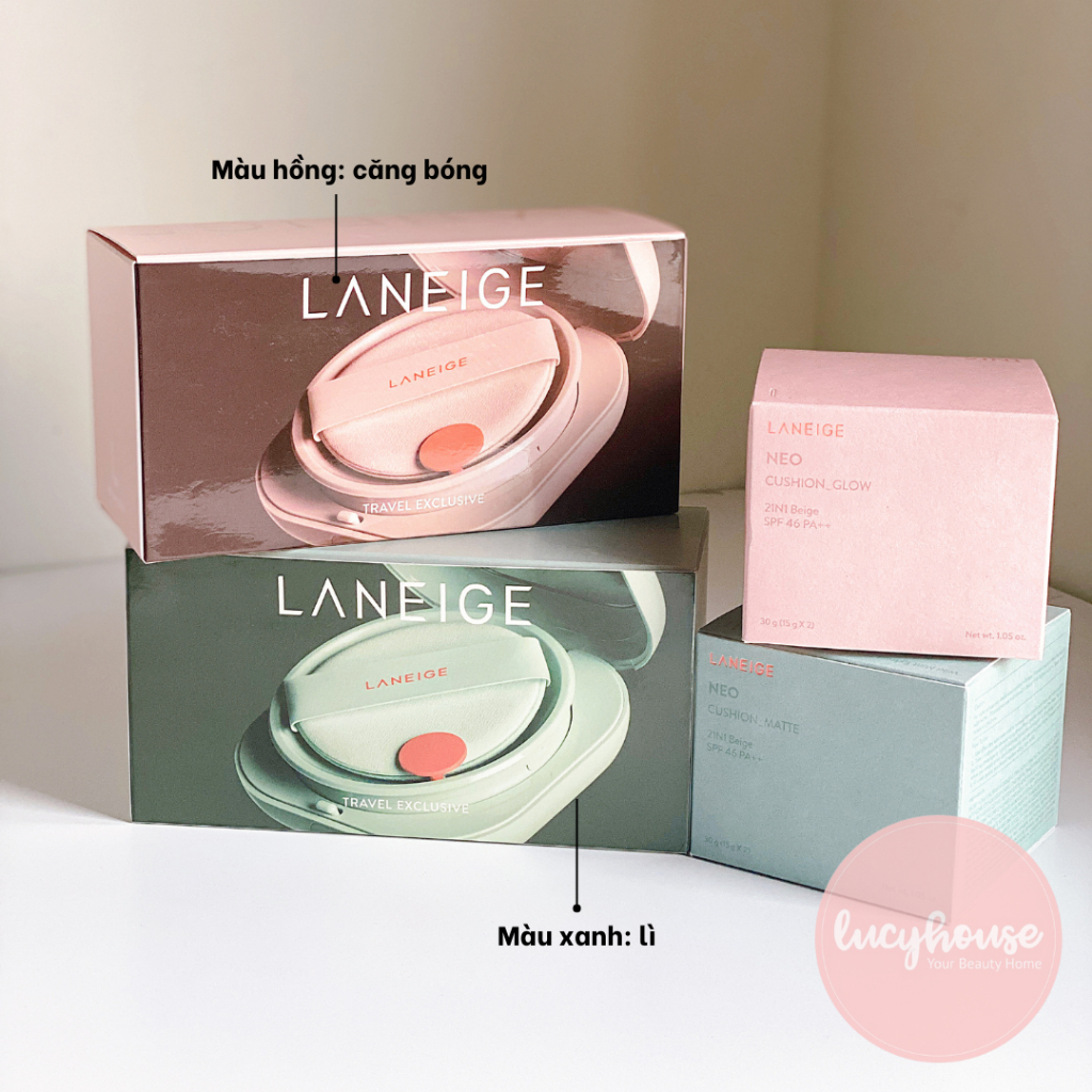   Mẫu mới  Kèm Lõi-Phấn nước Laneige Neo Cushion 15g Matte Glow che khuyết điểm căng bóng 