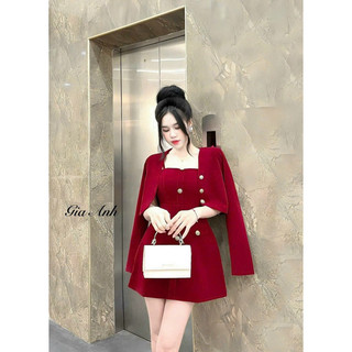 Đầm kiểu nút kèm khoác mẫu mới hottren đỉnh chóp