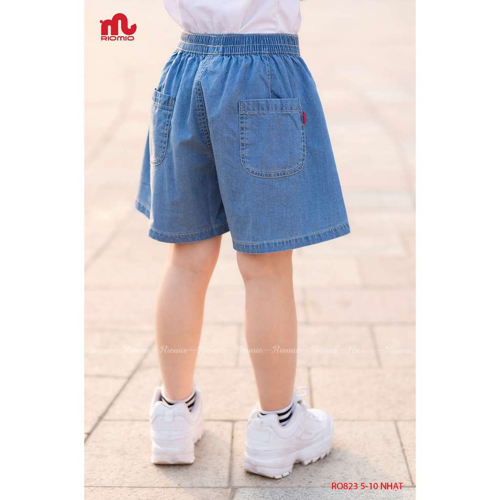 Quần short jean bé gái RIOMIO size 20-42kg, túi ốp style Hàn Quốc, chất jean USA mềm không phai màu RO823