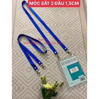 Dây đeo thẻ lụa 2 móc sắt 2 đầu bản rộng 1,5cm- dây đeo thẻ nhân viên 2 đầu móc - in nhiệt và sản xuất thẻ nhựa, in