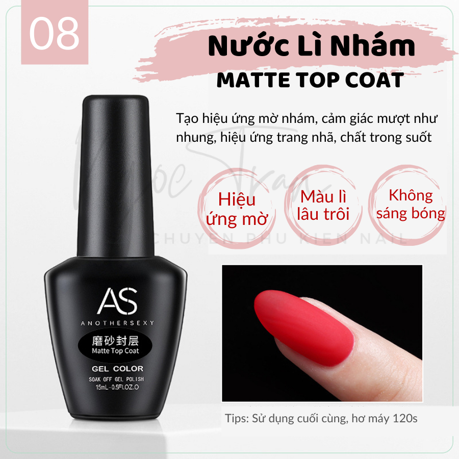 Top Gel Lì Nhám | Hiệu Ứng Mờ Nhung | MATTE TOP COAT | Chai Chức Năng