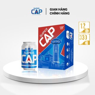 [Phiên bản mới] Bia SUPER CAP thùng 12 lon 330ml