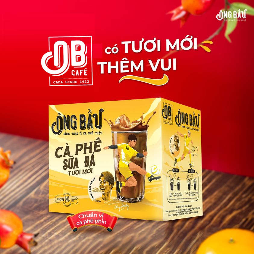 Cà Phê Sữa Đá Ông Bầu Mới Hộp 240g/10 gói *24g | Date 08/2025