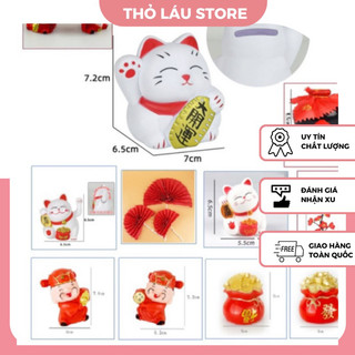 Trang trí bánh mừng thọ, ông thần tài, ông bà lộc thọ, quả đào, cành đào
