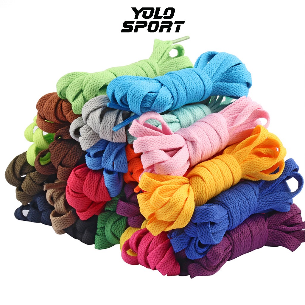 Dây Giày Thể Thao Nam Nữ Bản Dẹt Xốp 120cm Nhiều Màu YOLO SPORT